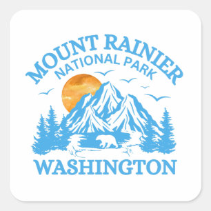 mount rainier national park Men's Basic T-Shirt Square Sticker