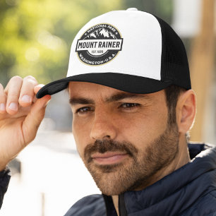 Mount Rainier National Park Mountain Logo Trucker Hat