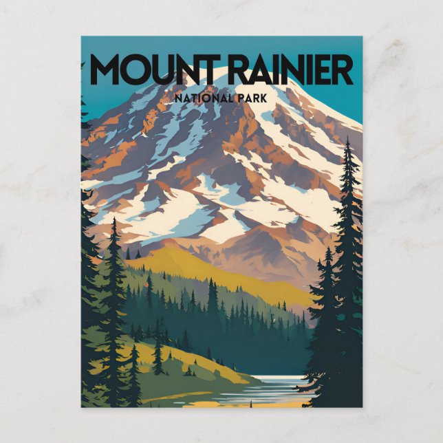 Mount Rainier National Park Traditional Travel Pos Postcard (Front)