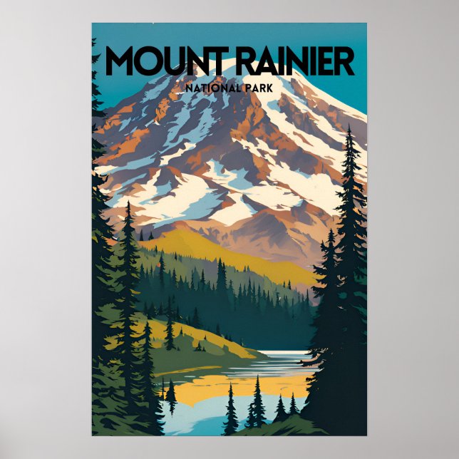 Mount Rainier National Park Traditional Travel PS Poster (Front)