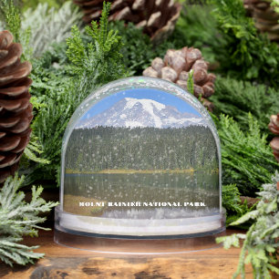 Mount Rainier National Park Travel Photo Snowglobe