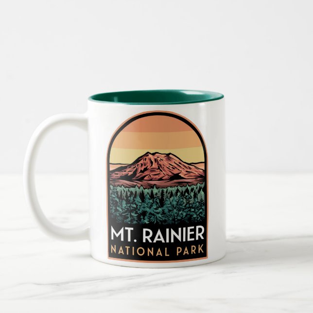 Mount Rainier National Park Two-Tone Coffee Mug (Left)
