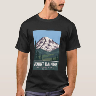 Mount Rainier National Park Vintage Camping Hiking T-Shirt