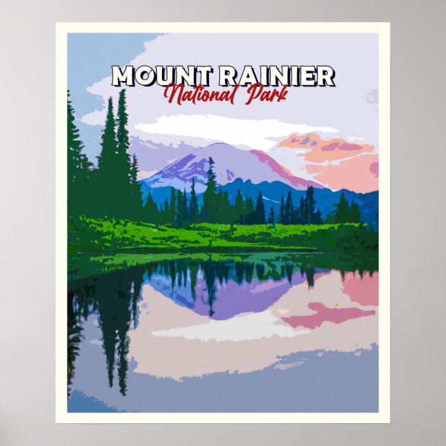 Mount Rainier National Park Vintage Poster (Front)