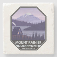 Mount Rainier National Park Washington Cabin Retro