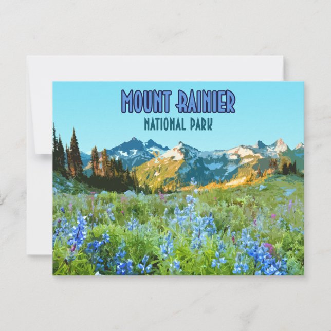 Mount Rainier National Park Washington Flat Card (Front)