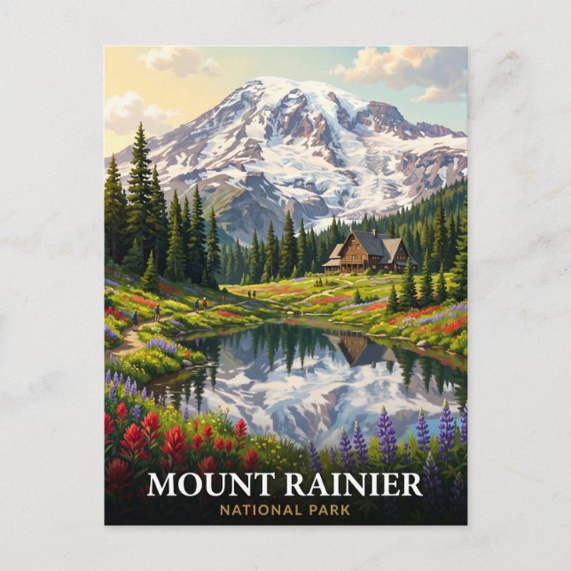 Mount Rainier National Park Washington Postcard (Front)