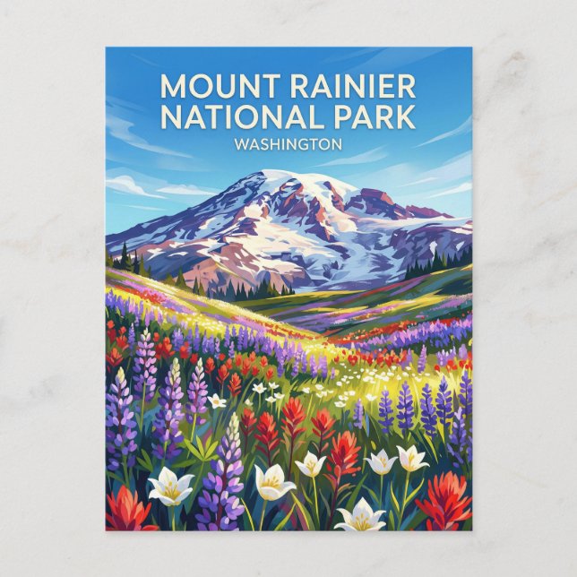 Mount Rainier National Park Washington Postcard (Front)