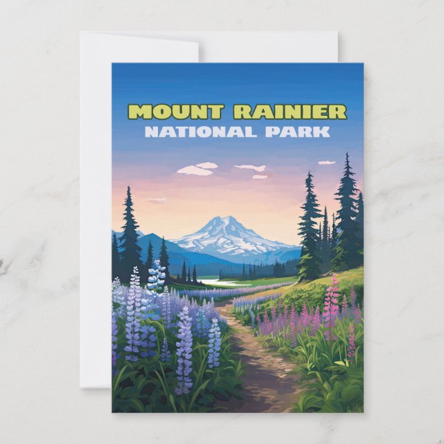Mount Rainier National Park Washington Retro (Front)