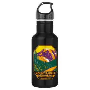 Mount Rainier National Park Washington Retro 532 Ml Water Bottle