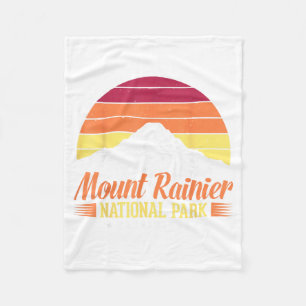 Mount Rainier National Park Washington Retro Fleece Blanket