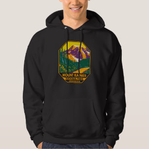 Mount Rainier National Park Washington Retro  Hoodie