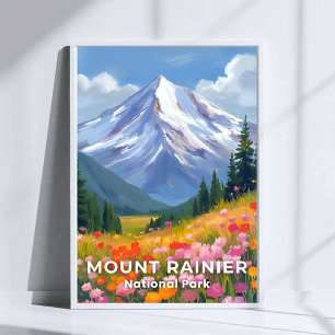 Mount Rainier National Park   Washington Travel Poster