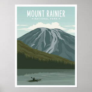 Mount Rainier National Park Washington Travel Poster