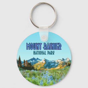 Mount Rainier National Park Washington Vintage Key Ring