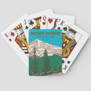 Mount Rainier National Park Washington Vintage Playing Cards
