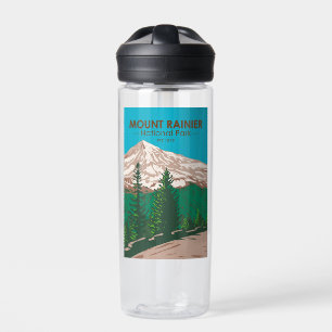 Mount Rainier National Park Washington Vintage Water Bottle