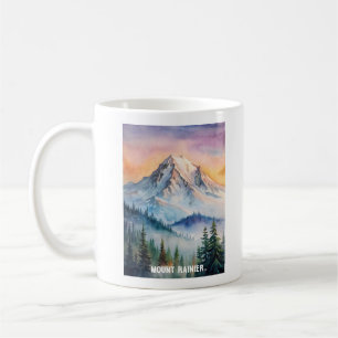Mount Rainier National Park Watercolor Painting  Coffee Mug