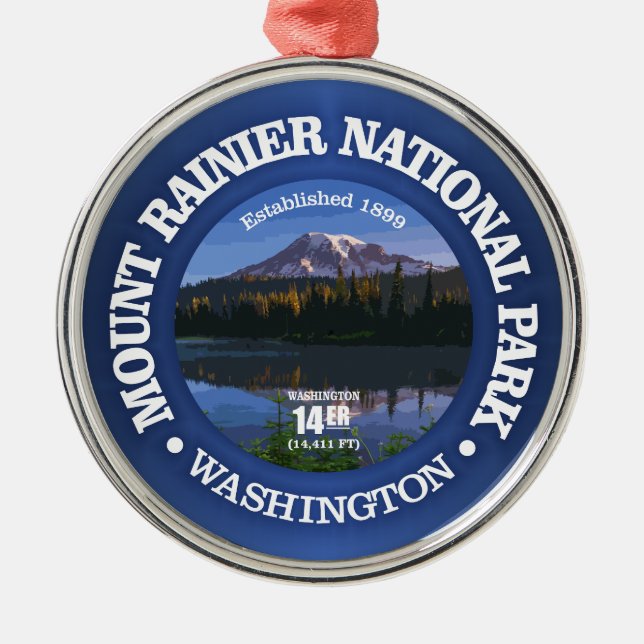Mount Rainier NP2 Metal Tree Decoration (Front)