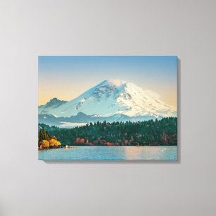Mount Rainier Over Lake Washington Fine Art Large Canvas Print