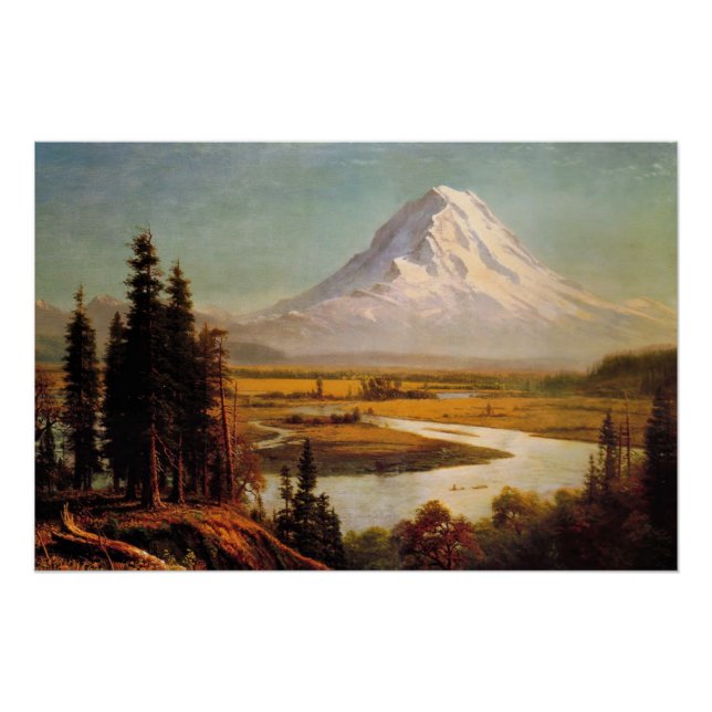 Mount Rainier painting by Albert Bierstadt Poster (Front)