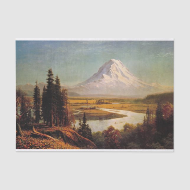 Mount Rainier painting by Albert Bierstadt Tissue Paper (Front)