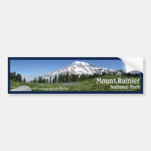 Mount Rainier Panorama with text Bumper Sticker