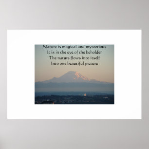 Mount Rainier Photograph with a Poem Poster