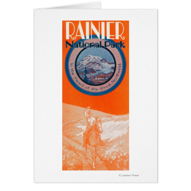 Mount Rainier Poster - Horseback Riding (Front)