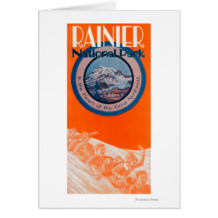 Mount Rainier Poster - Sledding