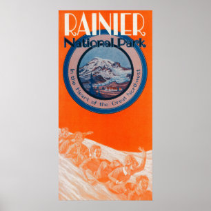 Mount Rainier Poster - Sledding