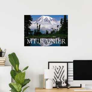 Mount Rainier   Reflection in a Mountain Pond Poster