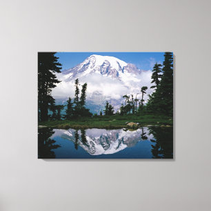 Mount Rainier relected in a mountain tarn Canvas Print