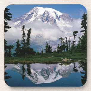 Mount Rainier relected in a mountain tarn Coaster