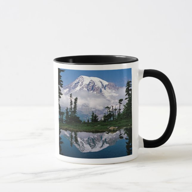 Mount Rainier relected in a mountain tarn Mug (Right)
