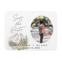 Mount Rainier Save the Date Flexible Photo Magnet