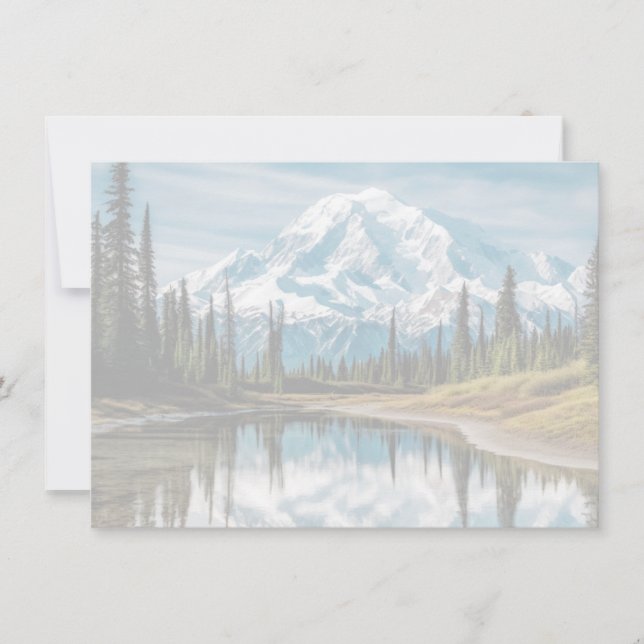 Mount Rainier Scene Flat Note Card (Front)