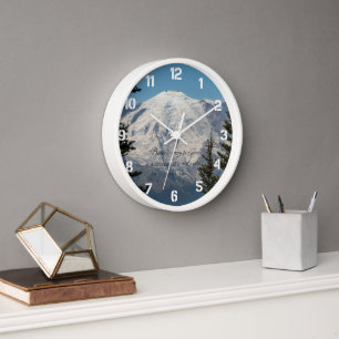 Mount Rainier Scenery and John Muir Quote Clock