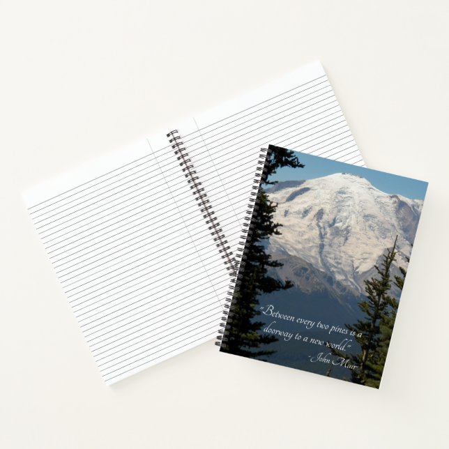 Mount Rainier Scenery with John Muir Quote Notebook (Inside)