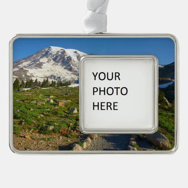 Mount Rainier Skyline Trail Silver Plated Framed Ornament (Front)