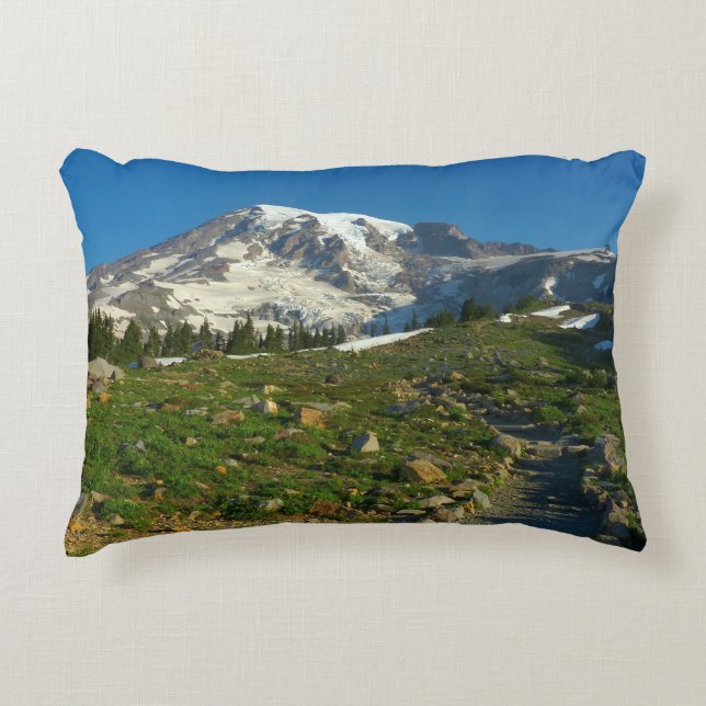 Mount Rainier Skyline Trail View Decorative Cushion (Front)