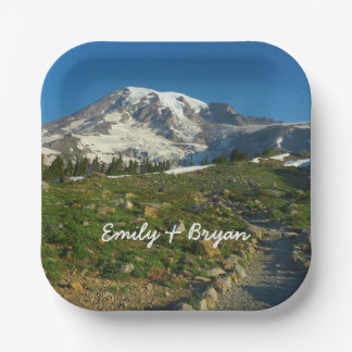 Mount Rainier Skyline Trail View Paper Plate