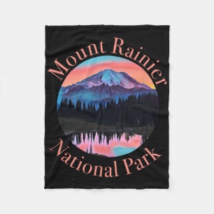Mount Rainier Tacoma Tahoma Seattle Road Trip Hiki Fleece Blanket