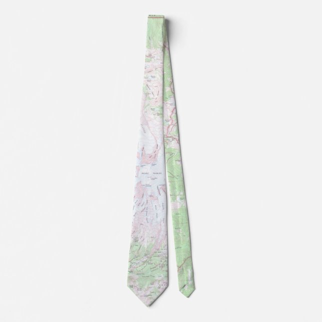 Mount Rainier Topographical Map 1975 Tie (Front)