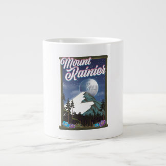 Mount Rainier vacation poster. Large Coffee Mug