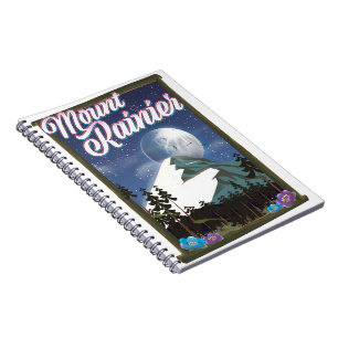 Mount Rainier vacation poster. Notebook