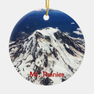 Mount Rainier, Washington, Cascades Ceramic Tree Decoration