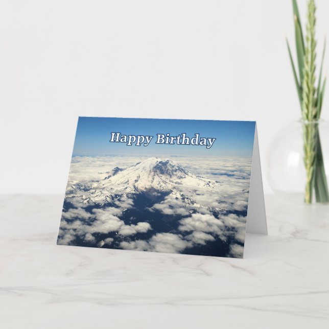 Mount Rainier, Washington, Happy Birthday Card (Front)