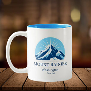Mount Rainier Washington ski area resort souvenir Two-Tone Coffee Mug