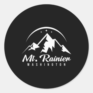 Mount Rainier Washington Ski Resort Skiing Snowboa Classic Round Sticker